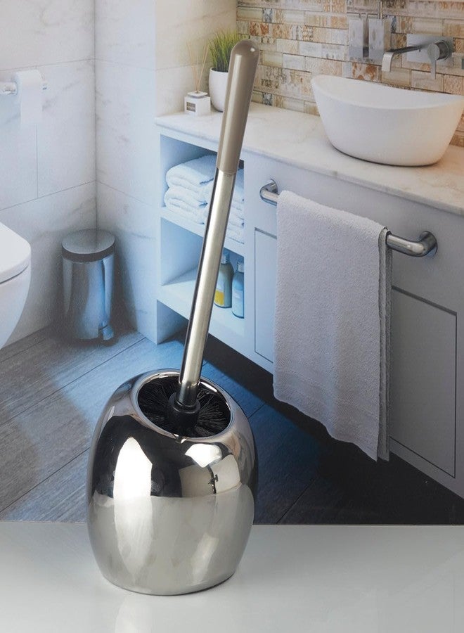 Kookee Ceramic Toilet Brush Holder for Bathroom, Silver (10221) - Image 1